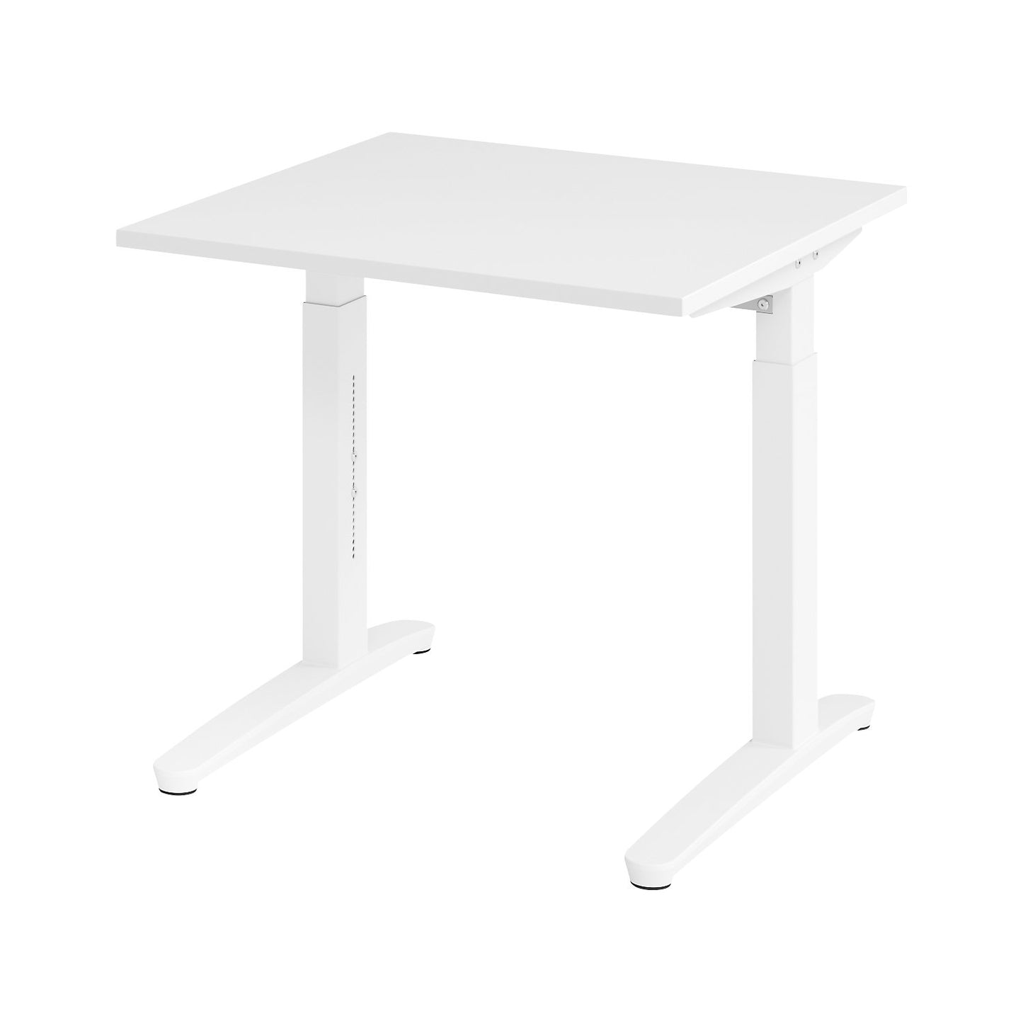 ANNY - Desk with C-foot frame, height adjustable 650 - 850 mm, width 800 mm, white / white.