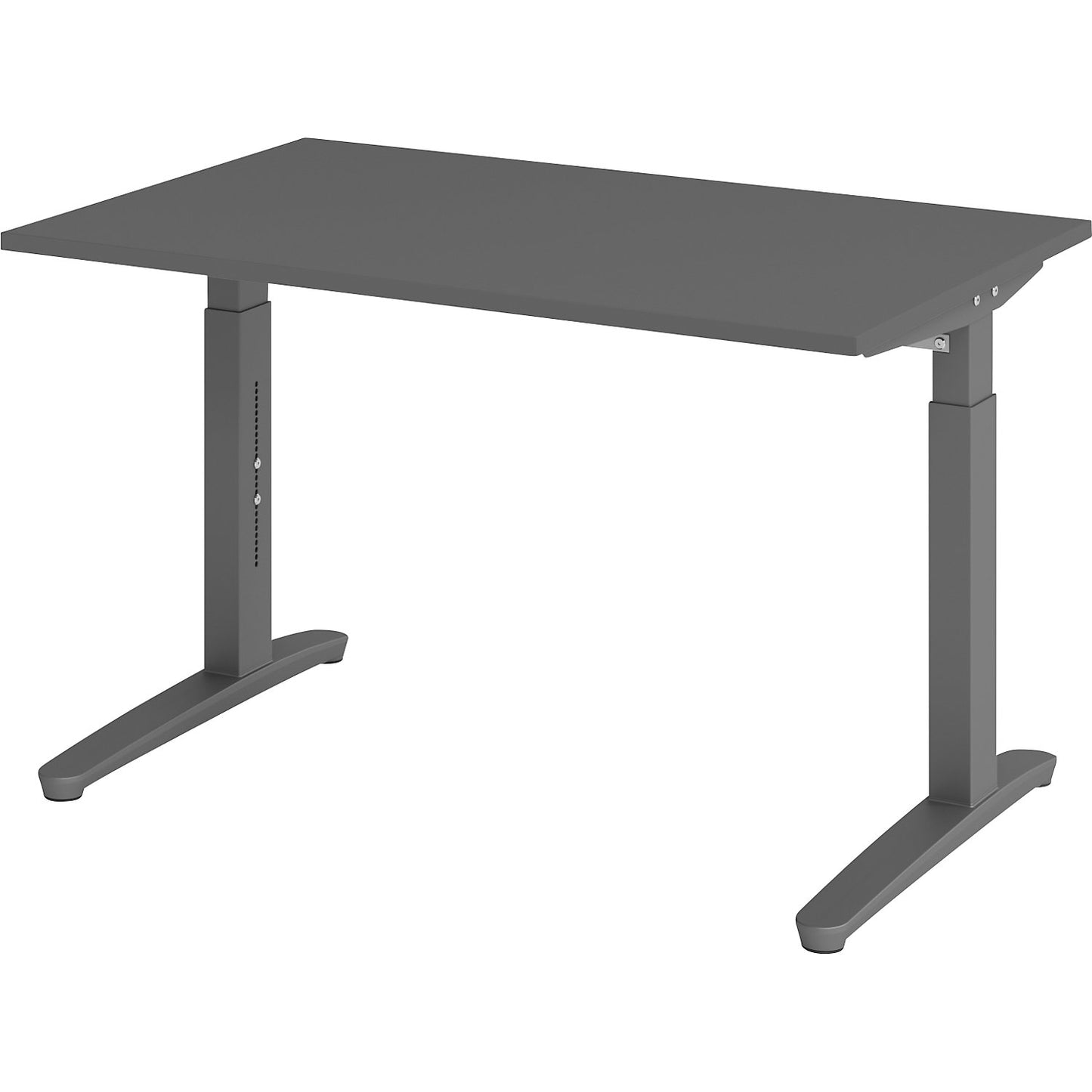 ANNY - Desk with C-foot frame, height adjustable 650 - 850 mm, width 1200 mm, graphite / graphite.