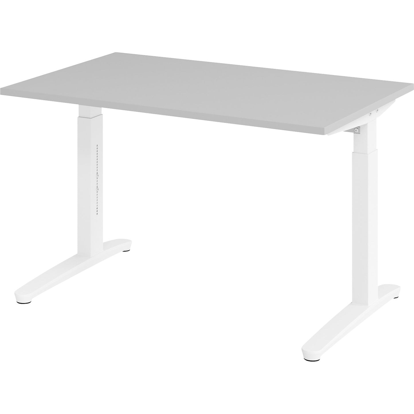 ANNY - Desk with C-foot frame, height adjustable 650 - 850 mm, width 1200 mm, light grey / white.