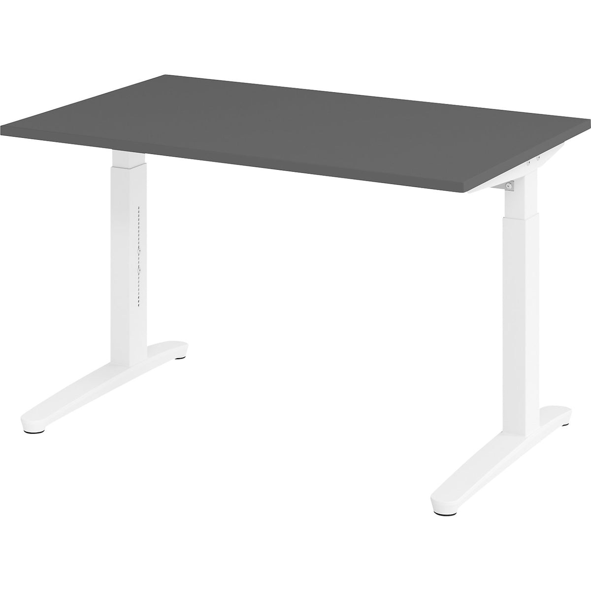 ANNY - Desk with C-foot frame, height adjustable 650 - 850 mm, width 1200 mm, graphite / white.