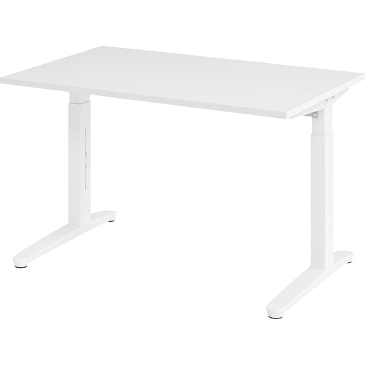 ANNY - Desk with C-foot frame, height adjustable 650 - 850 mm, width 1200 mm, white / white.