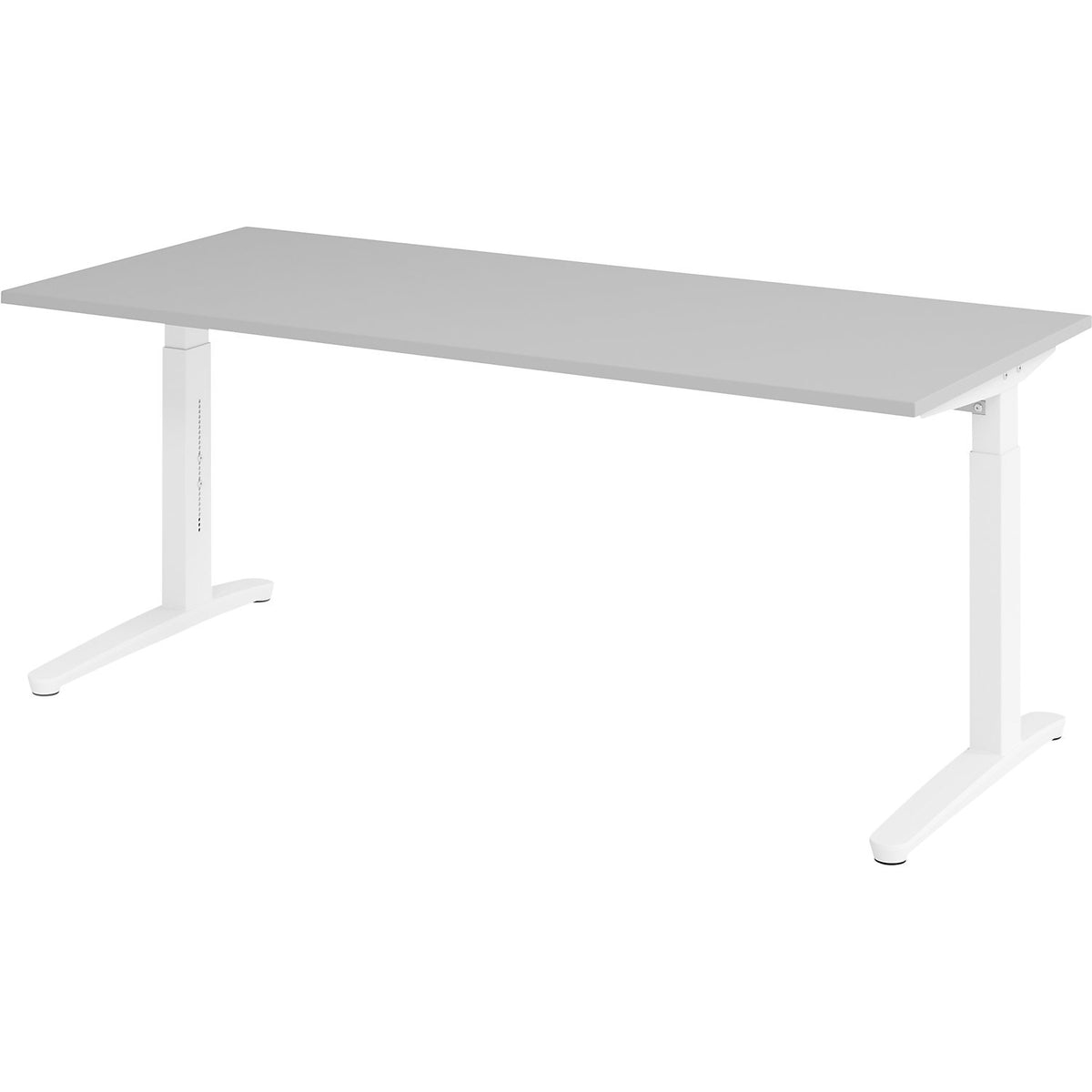 ANNY - Desk with C-foot frame, height adjustable 650 - 850 mm, width 1800 mm, light grey / white.