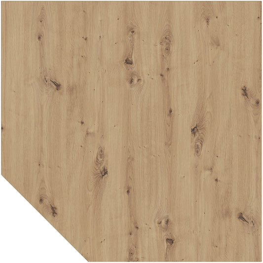 ANNY - Linking top, trapezoidal incl. support leg, knotty oak / aluminium silver.