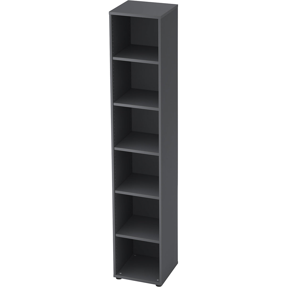 Office shelf unit, 5 shelves, HxWxD 2156 x 400 x 400 mm, graphite.