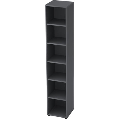Office shelf unit, 5 shelves, HxWxD 2156 x 400 x 400 mm, graphite.
