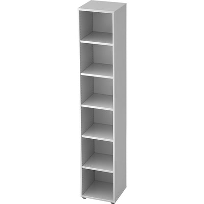 Office shelf unit, 5 shelves, HxWxD 2156 x 400 x 400 mm, white.