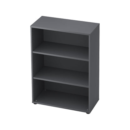 Office shelf unit, 2 shelves, HxWxD 1100 x 800 x 400 mm, graphite.