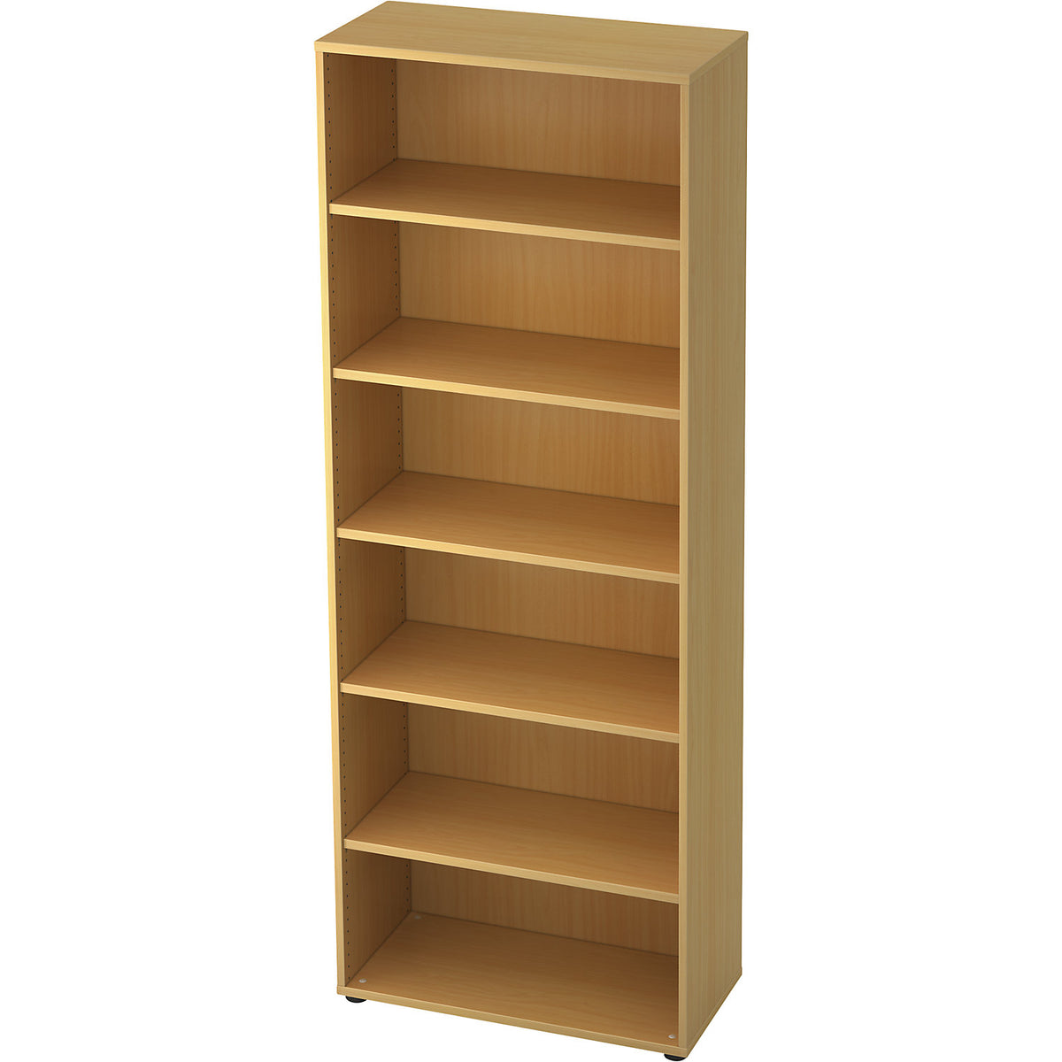 Office shelf unit, 5 shelves, HxWxD 2156 x 800 x 400 mm, beech.