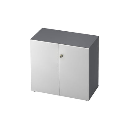 Filing cupboard, hinged doors, 1 shelf, graphite / white.