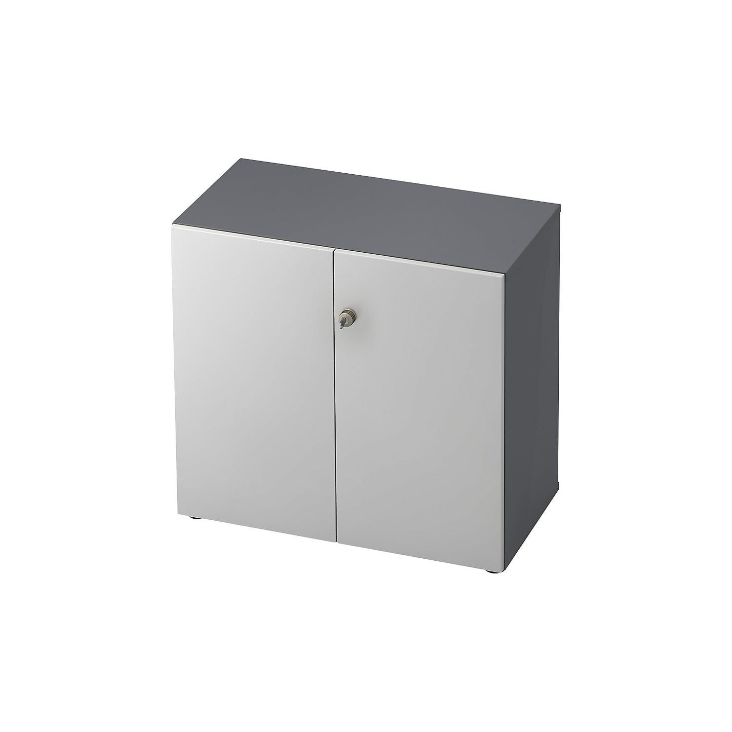 Filing cupboard, hinged doors, 1 shelf, graphite / aluminium silver.