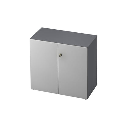 Filing cupboard, hinged doors, 1 shelf, graphite / light grey.
