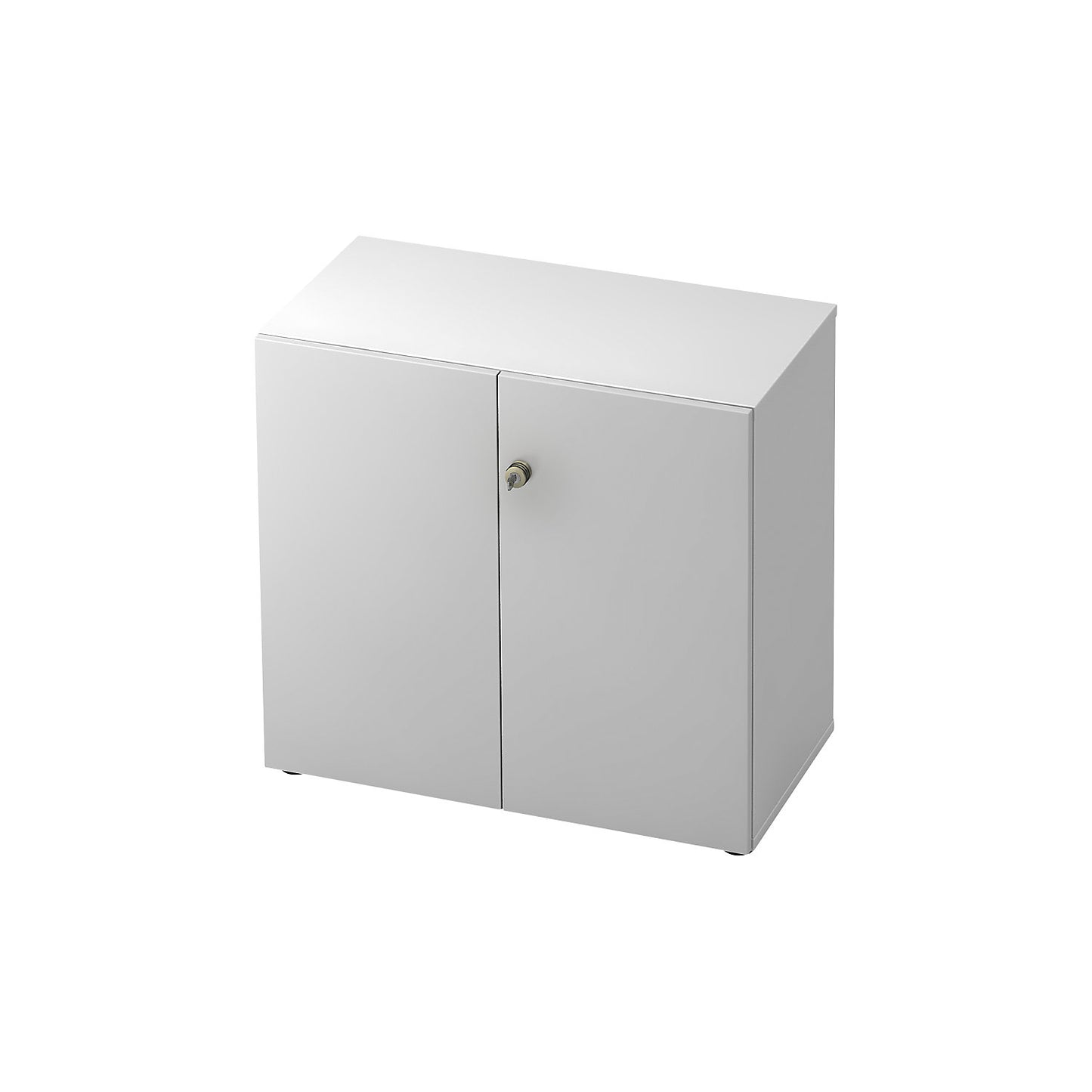 Filing cupboard, hinged doors, 1 shelf, white / aluminium silver.