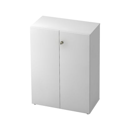 Filing cupboard, hinged doors, 2 shelves, white / white.
