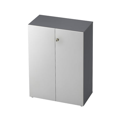 Filing cupboard, hinged doors, 2 shelves, graphite / aluminium silver.