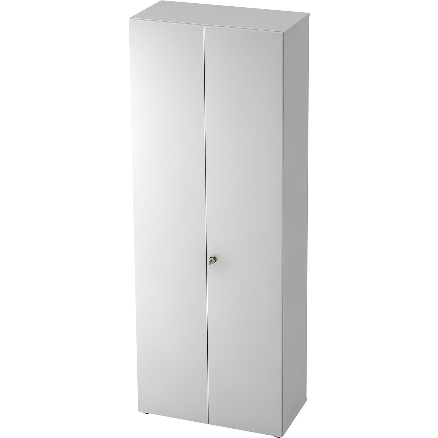 Filing cupboard, hinged doors, 5 shelves, white / white.