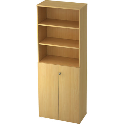 Combination cupboards, 5 shelves, 2 hinged doors, beech / beech.