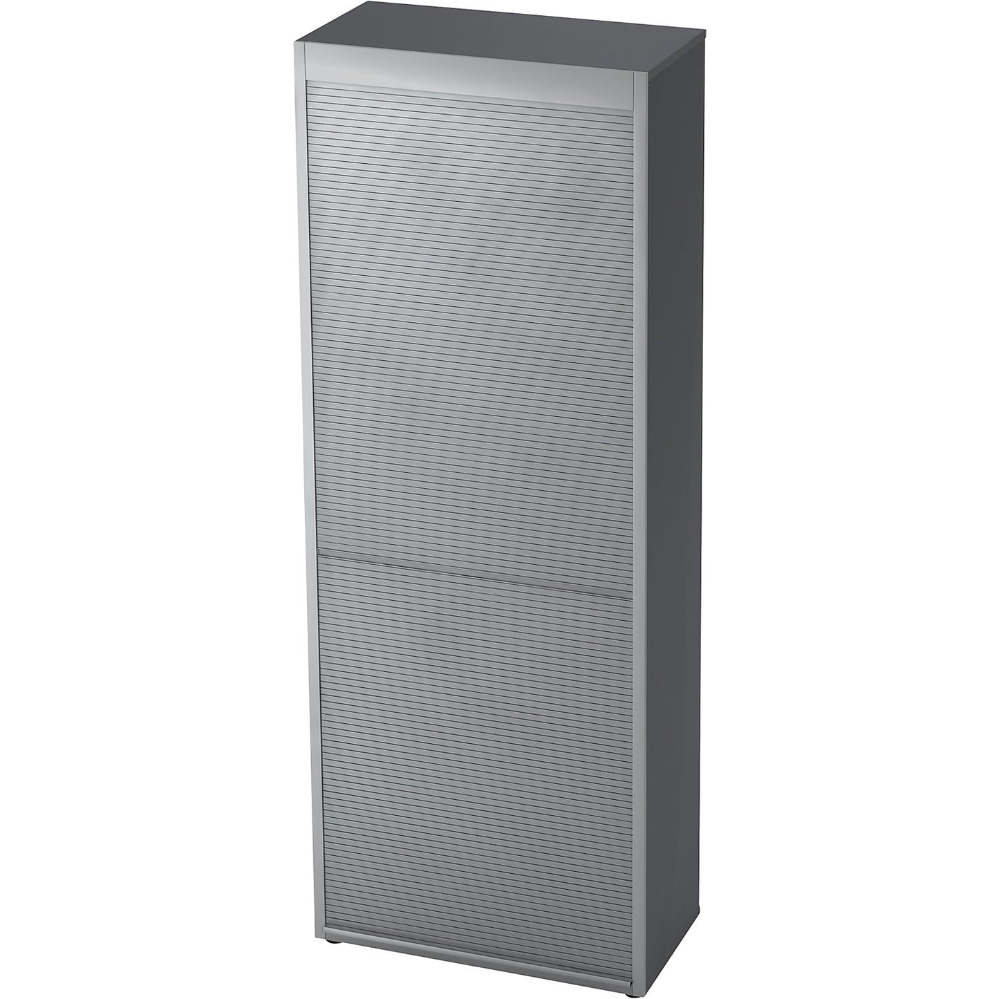 Roller shutter cupboard, 3 shelves, graphite / aluminium silver.
