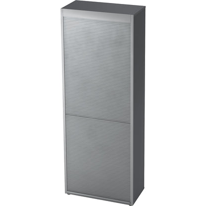 Roller shutter cupboard, 3 shelves, graphite / aluminium silver.