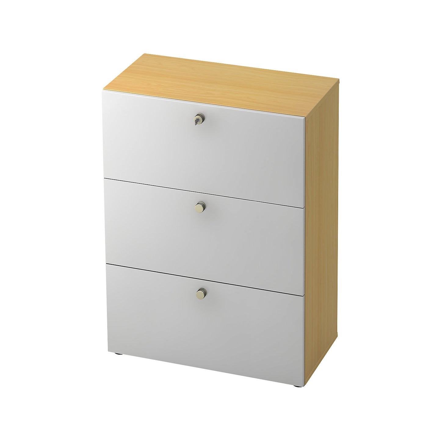 Suspension file cabinet, HxWxD 1100 x 800 x 420 mm, beech / aluminium silver.