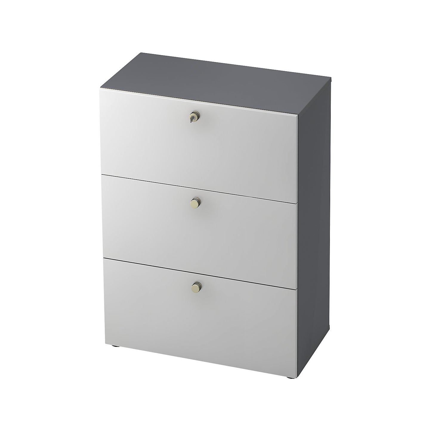 Suspension file cabinet, HxWxD 1100 x 800 x 420 mm, graphite / aluminium silver.