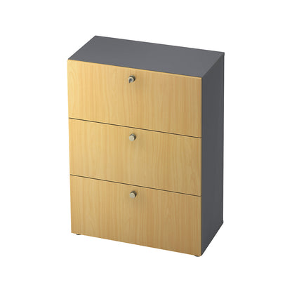 Suspension file cabinet, HxWxD 1100 x 800 x 420 mm, graphite / beech.
