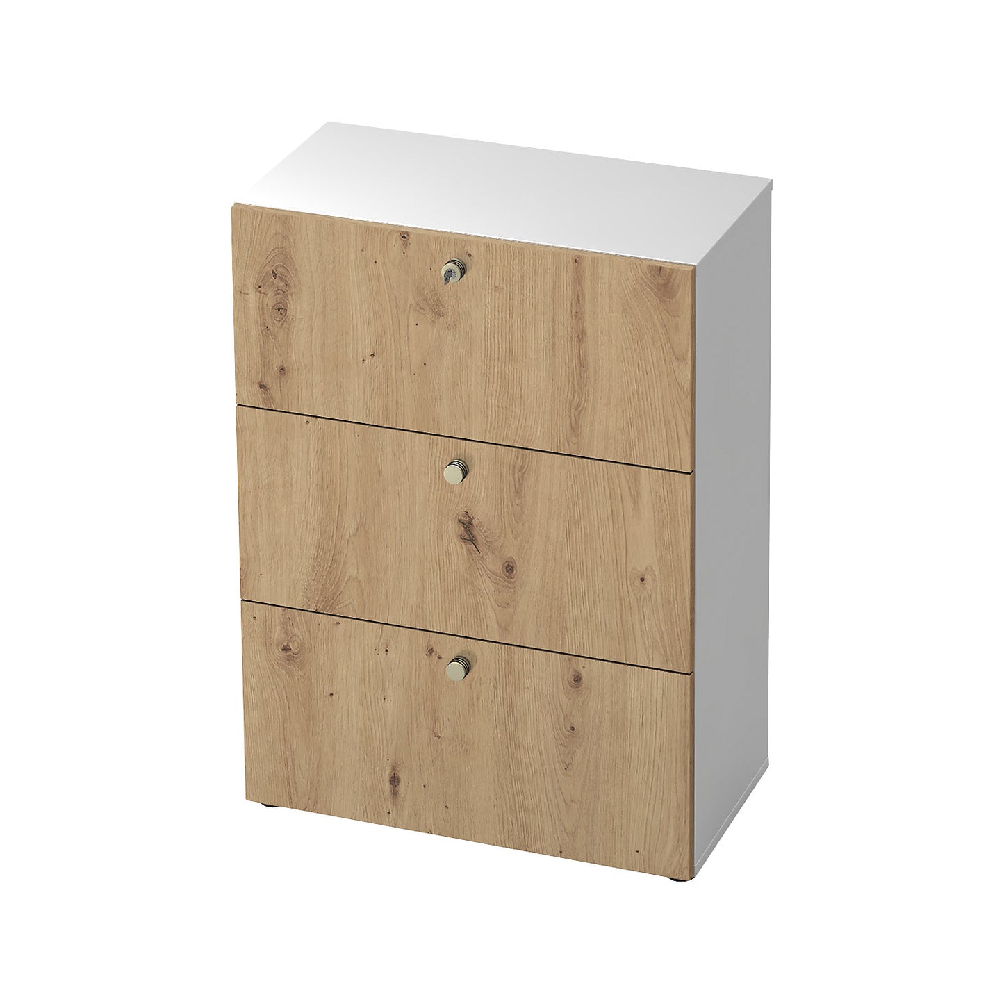 Suspension file cabinet, HxWxD 1100 x 800 x 420 mm, white / knotty oak.