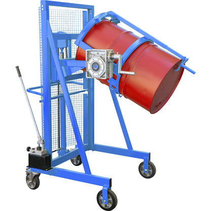 Liftomat L/M drum lifting and tilting unit, lifting height 1100 mm, max. load 350 kg, zinc plated.