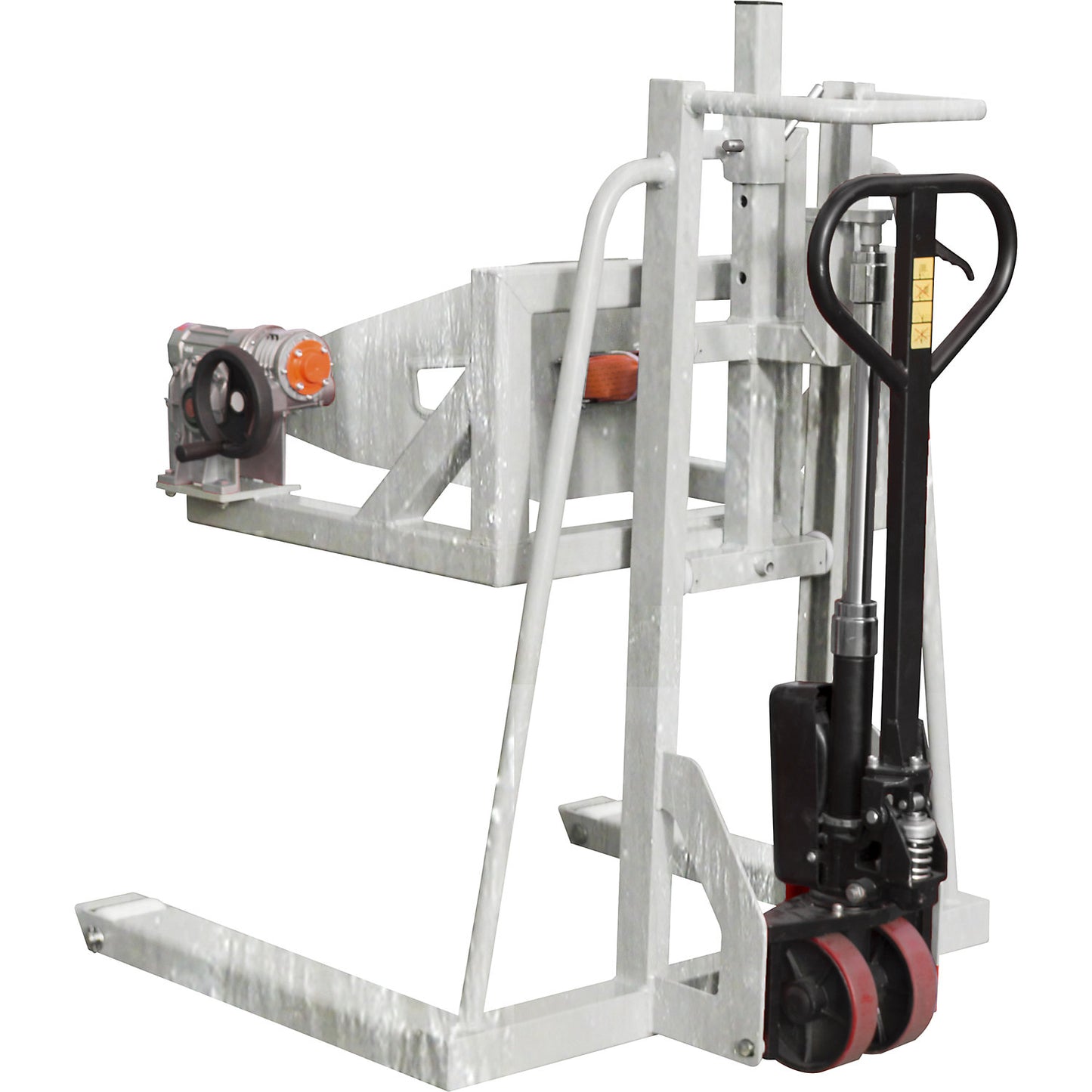 FHR 600 F drum mover, with prism and tension strap, lifting height 600 mm, zinc plated.