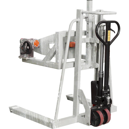 FHR 600 F drum mover, with prism and tension strap, lifting height 600 mm, zinc plated.