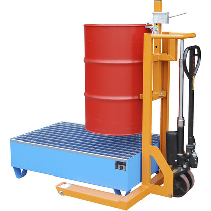 FHR 600 G drum mover, with gripper device, lifting height 600 mm, yellow orange.