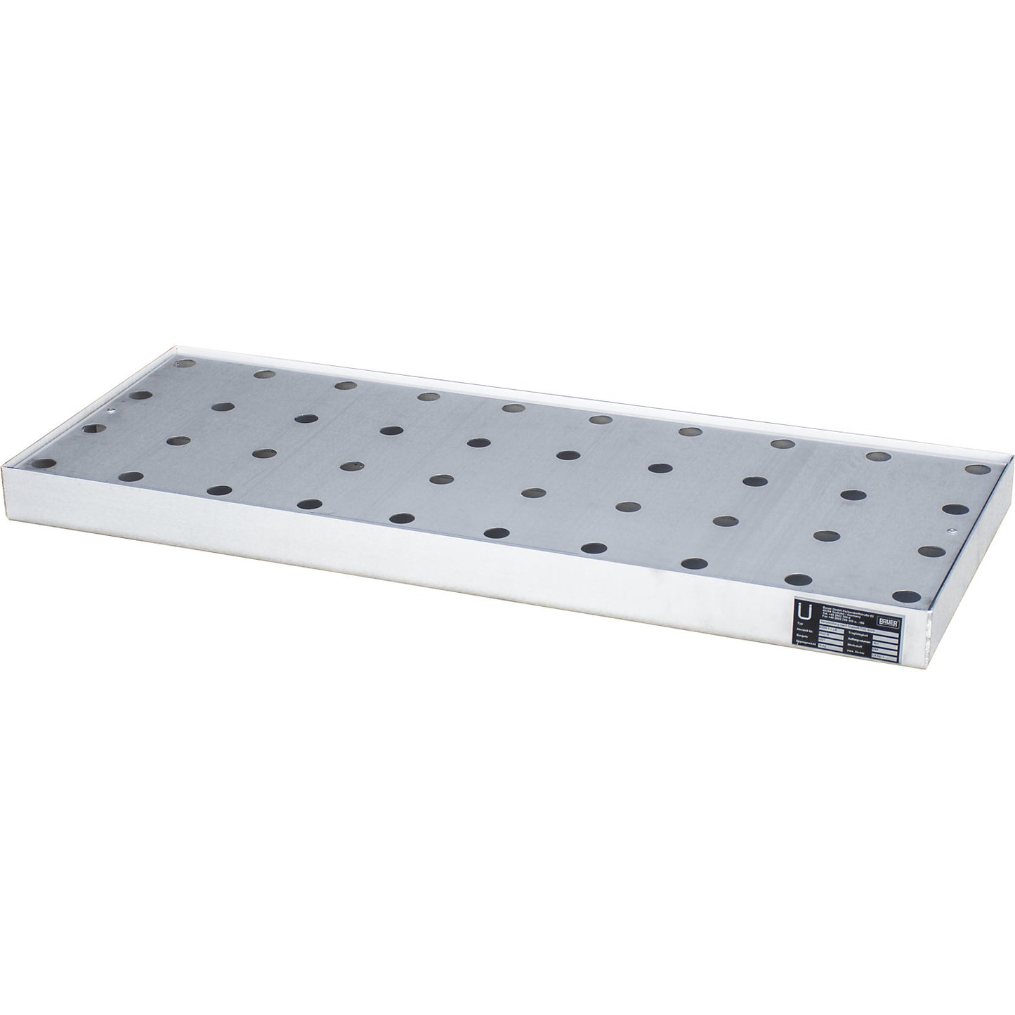 Small container tray, made of stainless steel, capacity 11 l, with perforated stainless steel grate.