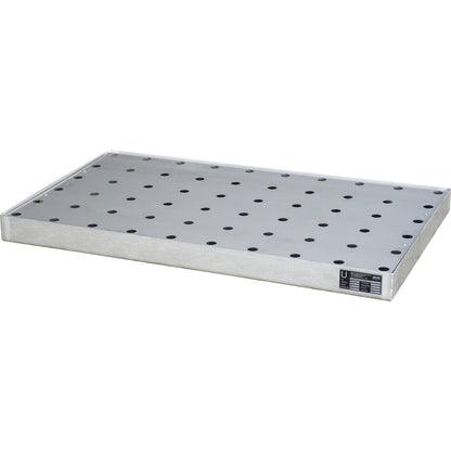 Small container tray, made of stainless steel, capacity 27 l, with perforated stainless steel grate.