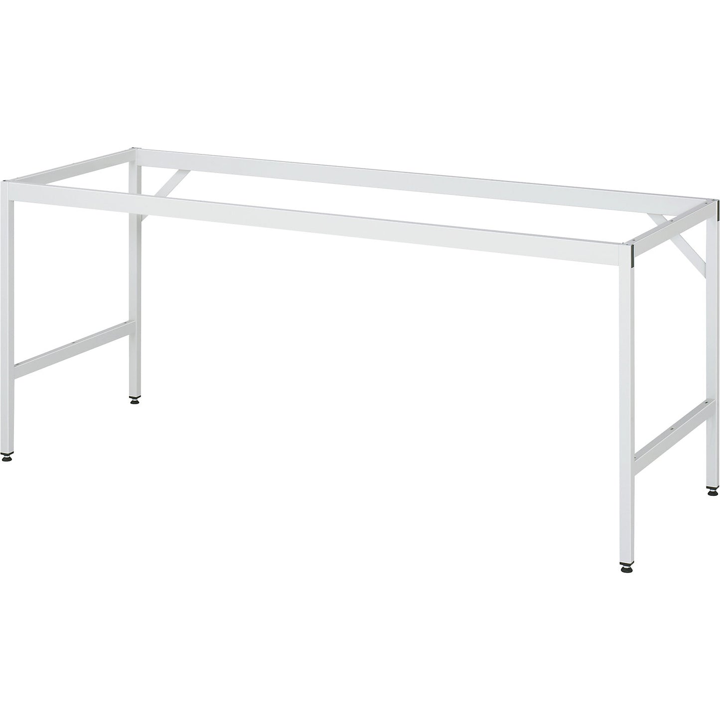 Work table, height adjustable, frame 30 x 30 mm, solid beech panel, WxD 4000 x 800 mm, light grey.