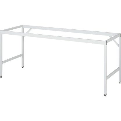 Work table, height adjustable, frame 30 x 30 mm, solid beech panel, WxD 4000 x 800 mm, light grey.
