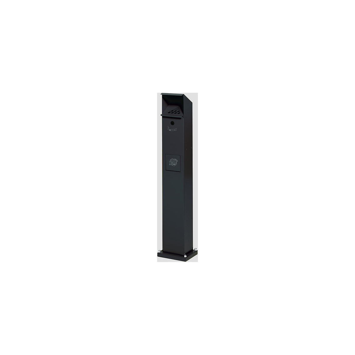 Combination column ashtray, capacity 5 l, WxHxD 180 x 1150 x 150 mm, charcoal.