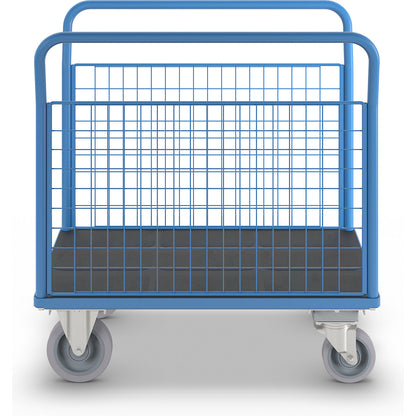 Platform truck with mesh panels, 2 mesh side panels, with centre stop, LxW 1050 x 770 mm.
