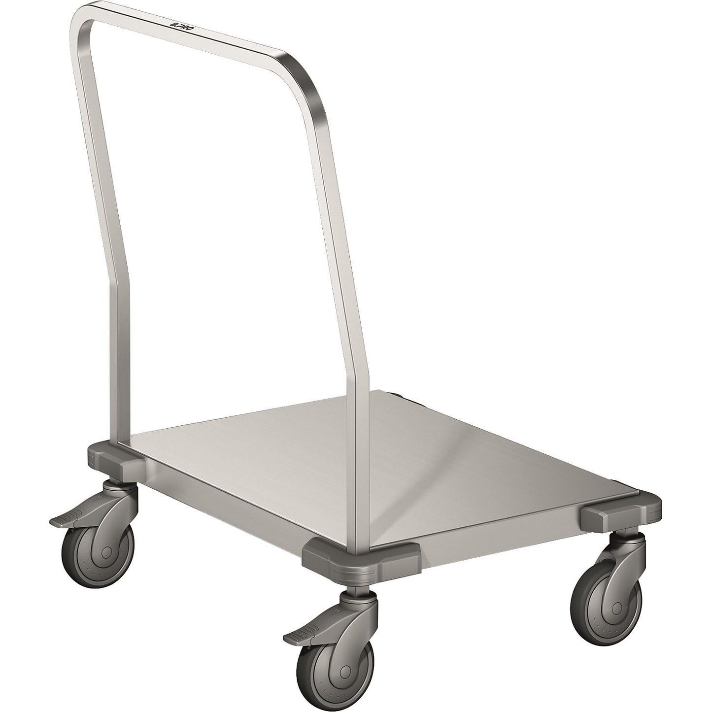 BLANCO stainless steel platform truck, max. load 100 kg, stainless steel, platform LxW 940 x 700 mm.