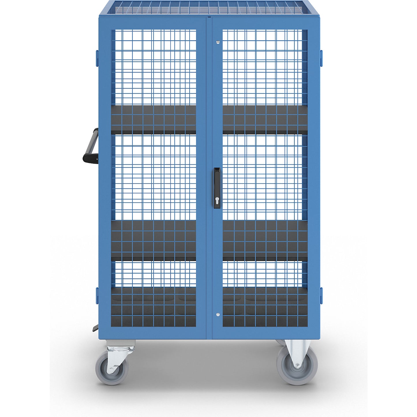 Shelf truck, double door and central stop, 2 shelves.