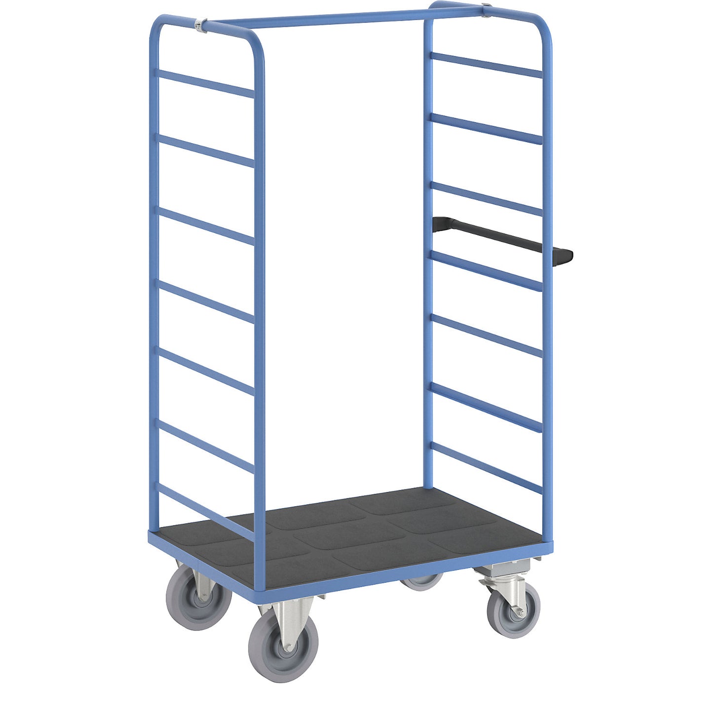Shelf truck, 2 side panels, with centre stop, platform 975 x 700 mm.