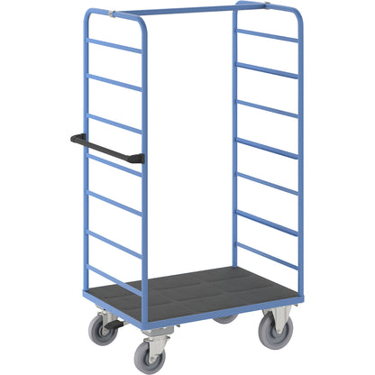 Shelf truck, 2 side panels, with centre stop, platform 975 x 700 mm.