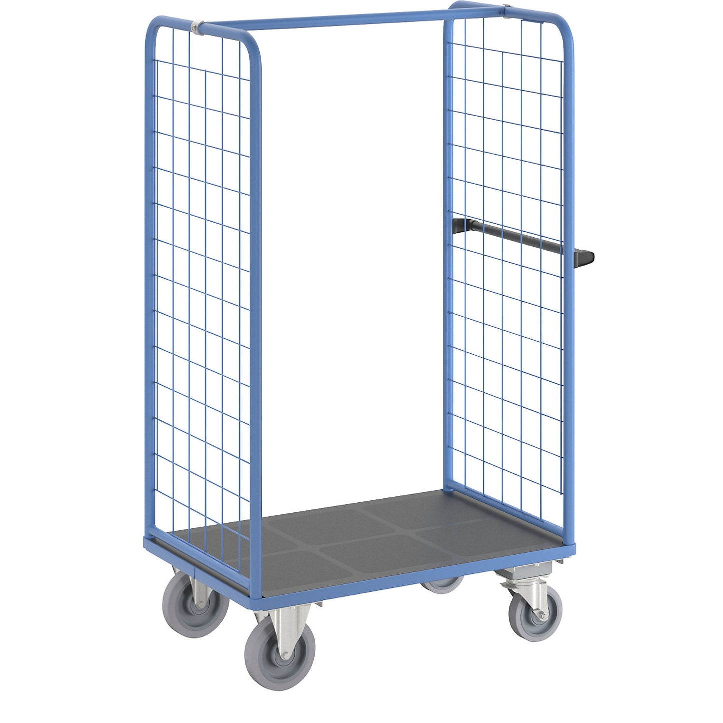 Shelf truck with mesh side panels, with centre stop, platform 975 x 700 mm.