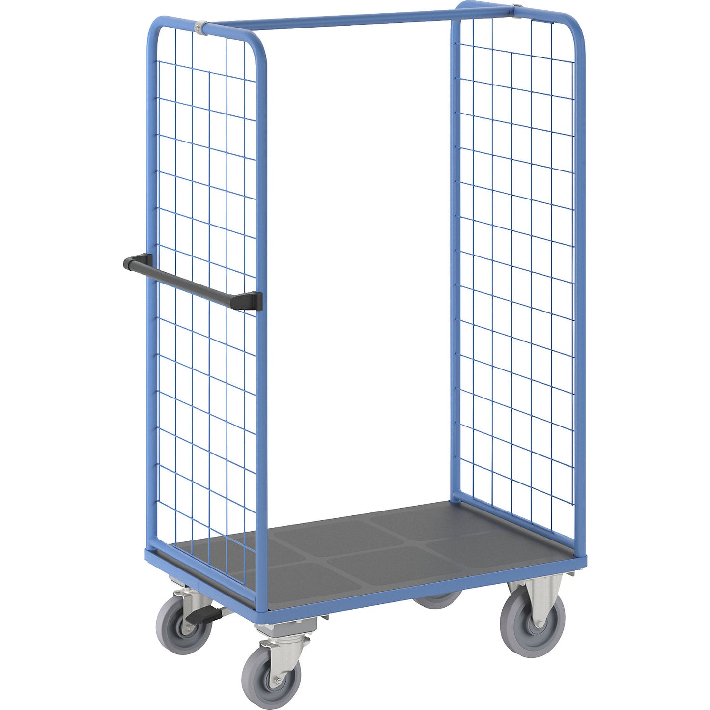 Shelf truck with mesh side panels, with centre stop, platform 975 x 700 mm.