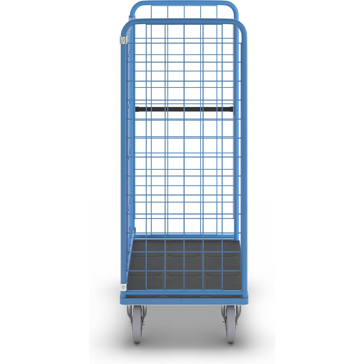 Shelf truck, wire mesh on three sides, max. load 500 kg, centre stop, platform LxW 975 x 655 mm.