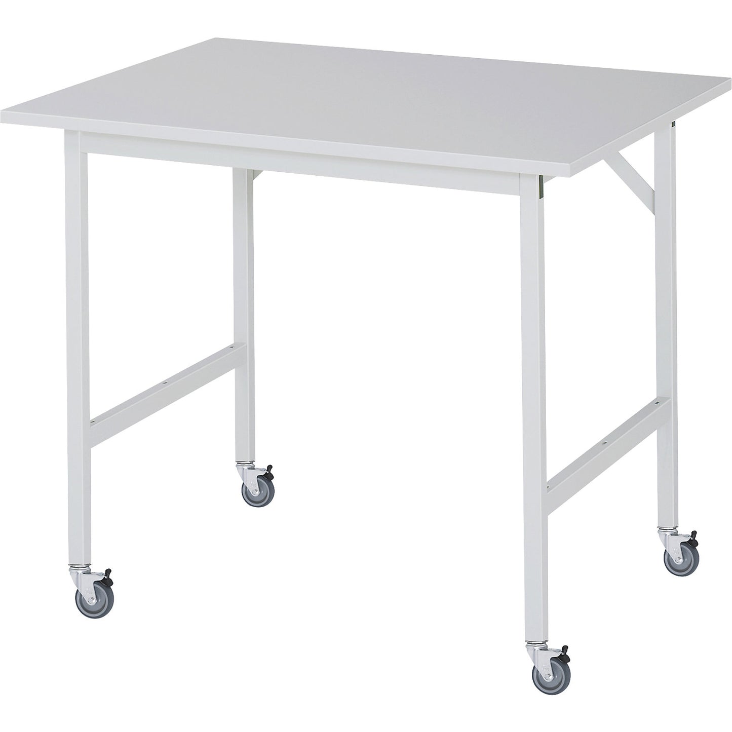 Work table, mobile, melamine panel, thickness 22 mm, 30 x 30 mm, WxDxH 1000 x 800 x 900 mm.
