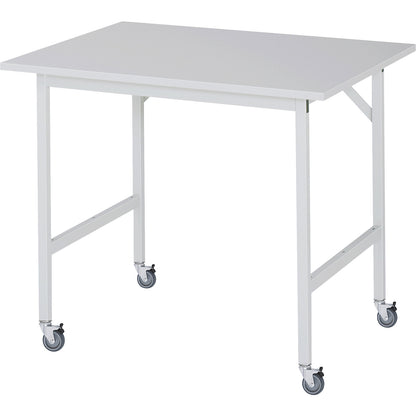Work table, mobile, melamine panel, thickness 22 mm, 30 x 30 mm, WxDxH 1000 x 800 x 900 mm.