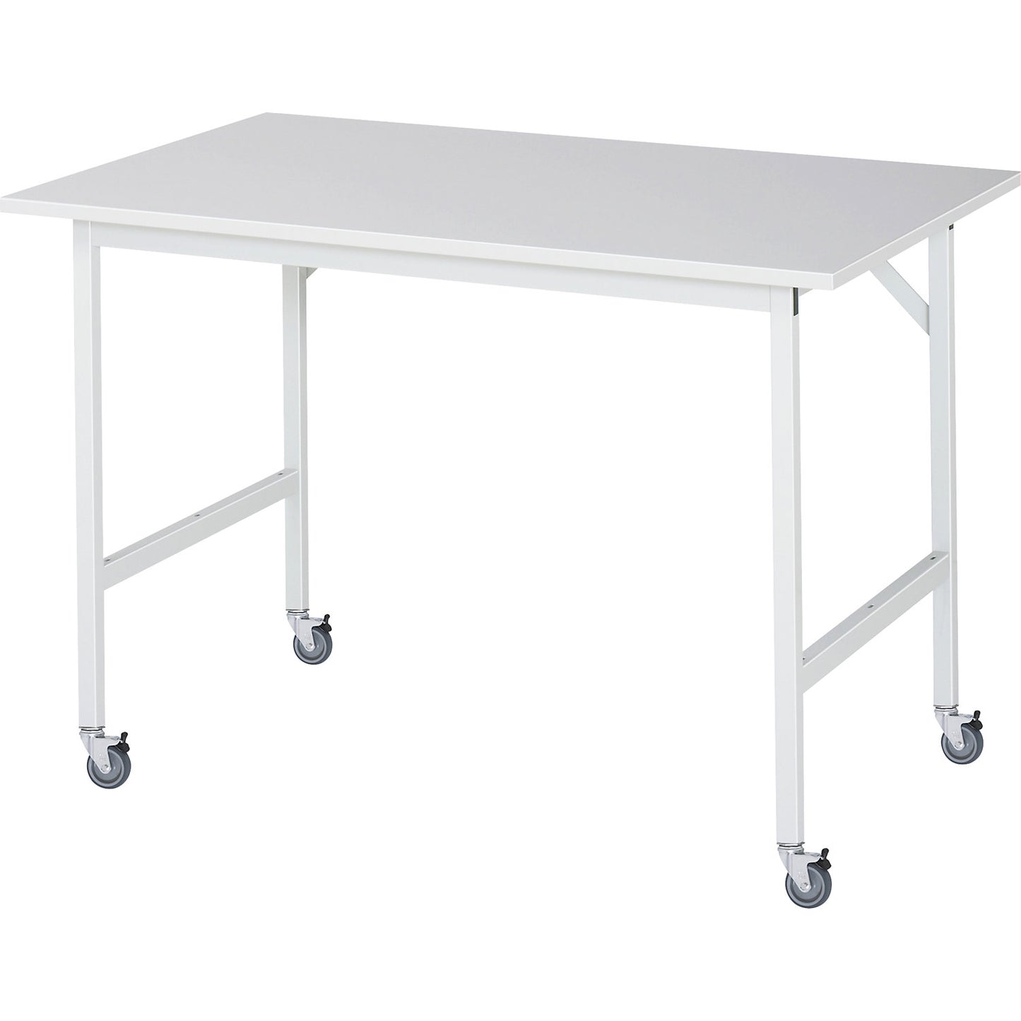Work table, mobile, melamine panel, thickness 22 mm, 30 x 30 mm, WxDxH 1250 x 800 x 900 mm.