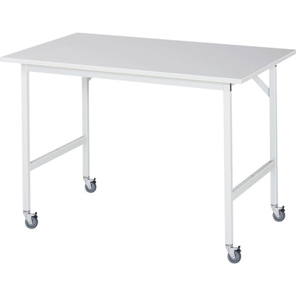 Work table, mobile, melamine panel, thickness 22 mm, 30 x 30 mm, WxDxH 1250 x 800 x 900 mm.