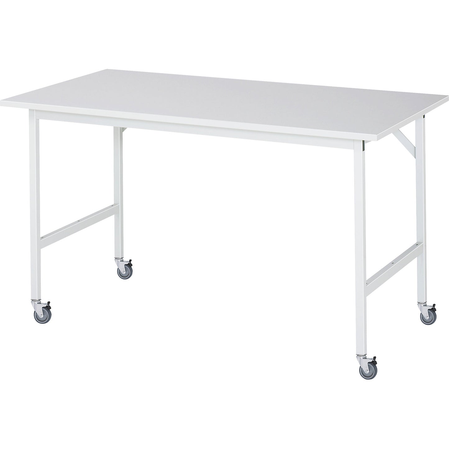 Work table, mobile, melamine panel, thickness 22 mm, 30 x 30 mm, WxDxH 1500 x 800 x 900 mm.