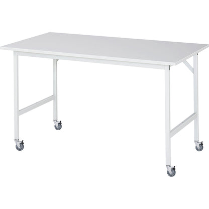 Work table, mobile, melamine panel, thickness 22 mm, 30 x 30 mm, WxDxH 1500 x 800 x 900 mm.