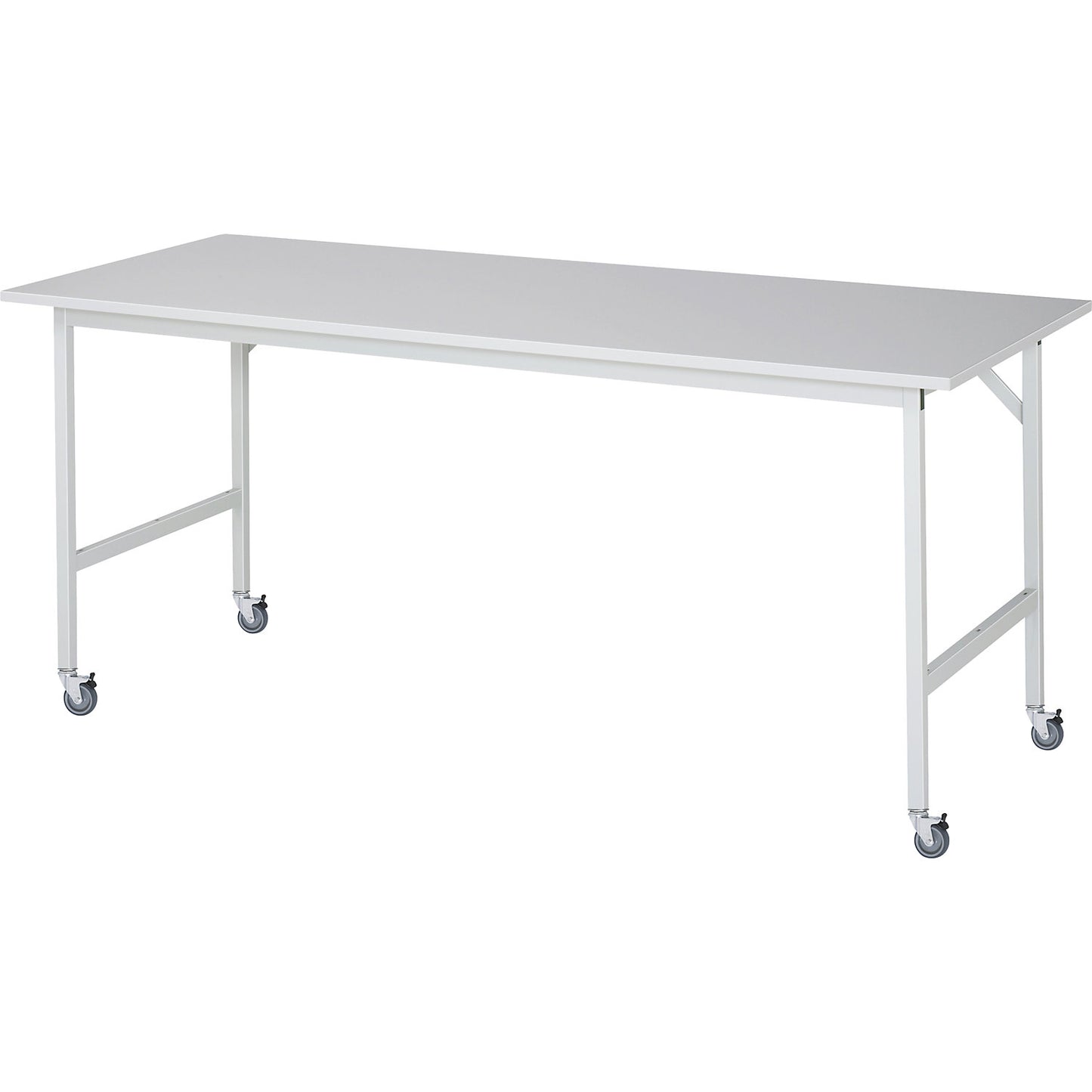 Work table, mobile, melamine panel, thickness 22 mm, 30 x 30 mm, WxDxH 2000 x 800 x 900 mm.